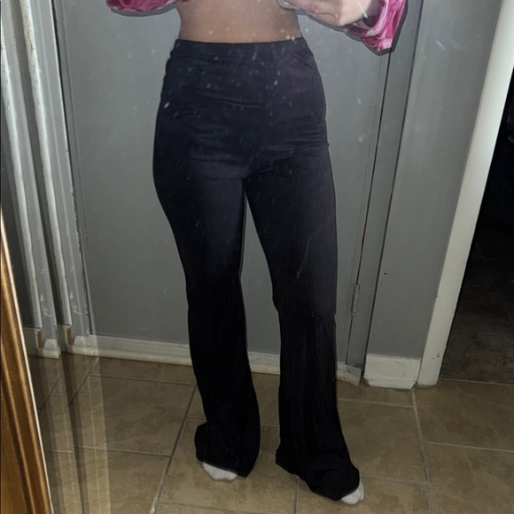 Black Flared Pants- Suede feeling. - Picture 3 of 5